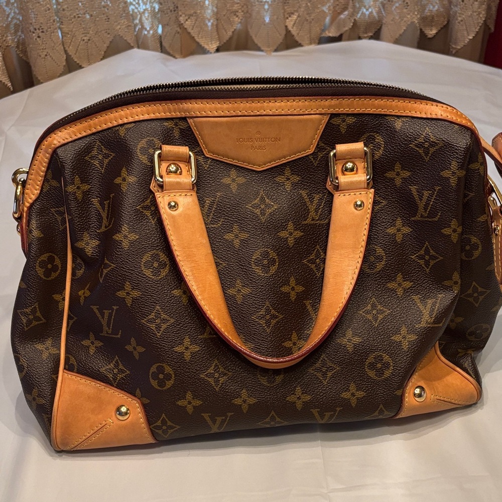 Louis Vuitton Brown and Tan Monogram Satchel